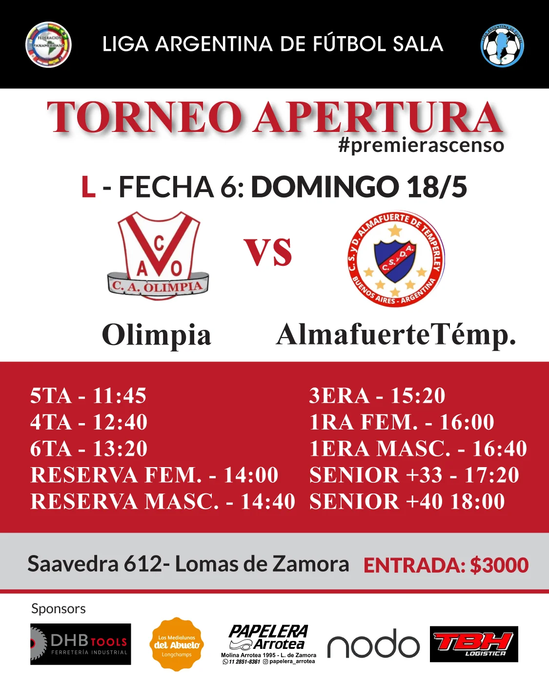 FECHA 6 vs 9 almafuerte temperley